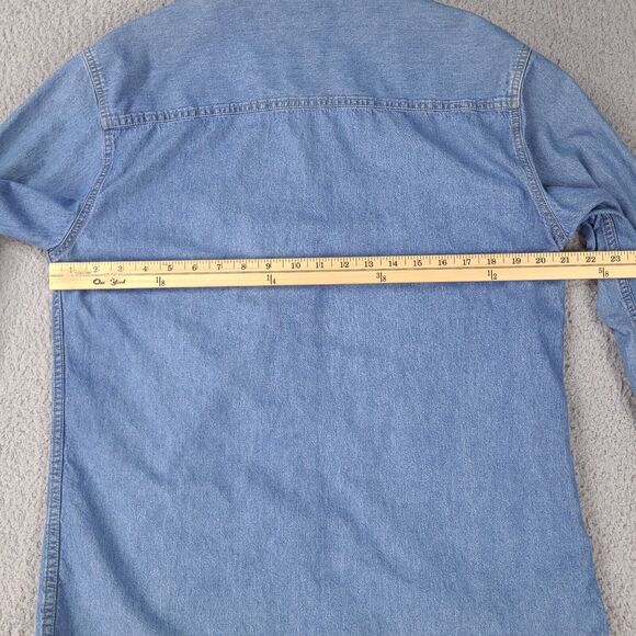 VTG Peregrine Bay Denim Shirt Mens Small Blue WRC Group Button Up Long Sleeve - Picture 11 of 15